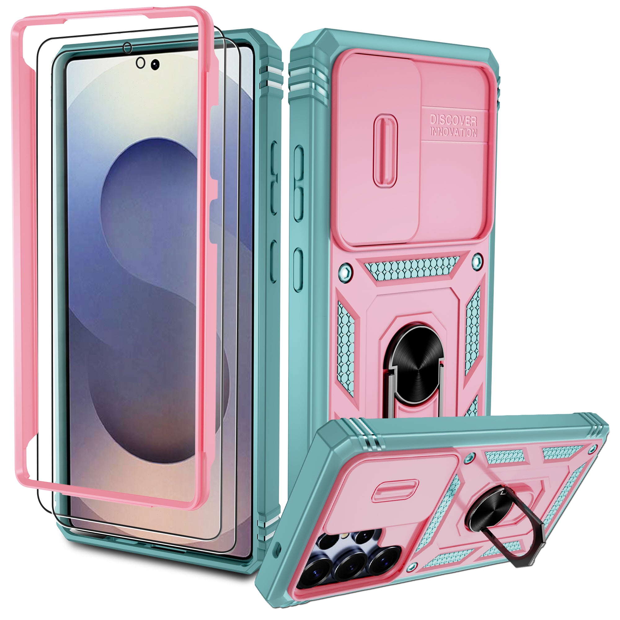 Pilaru Hülle für Samsung Galaxy S25 Ultra 5G,Kameraschutz Handyhülle mit 2 Stück Schutzfolie,Militär Stoßfest Schutzhülle Outdoor Kratzfest Handy Hüllen für Samsung S 25 Ultra