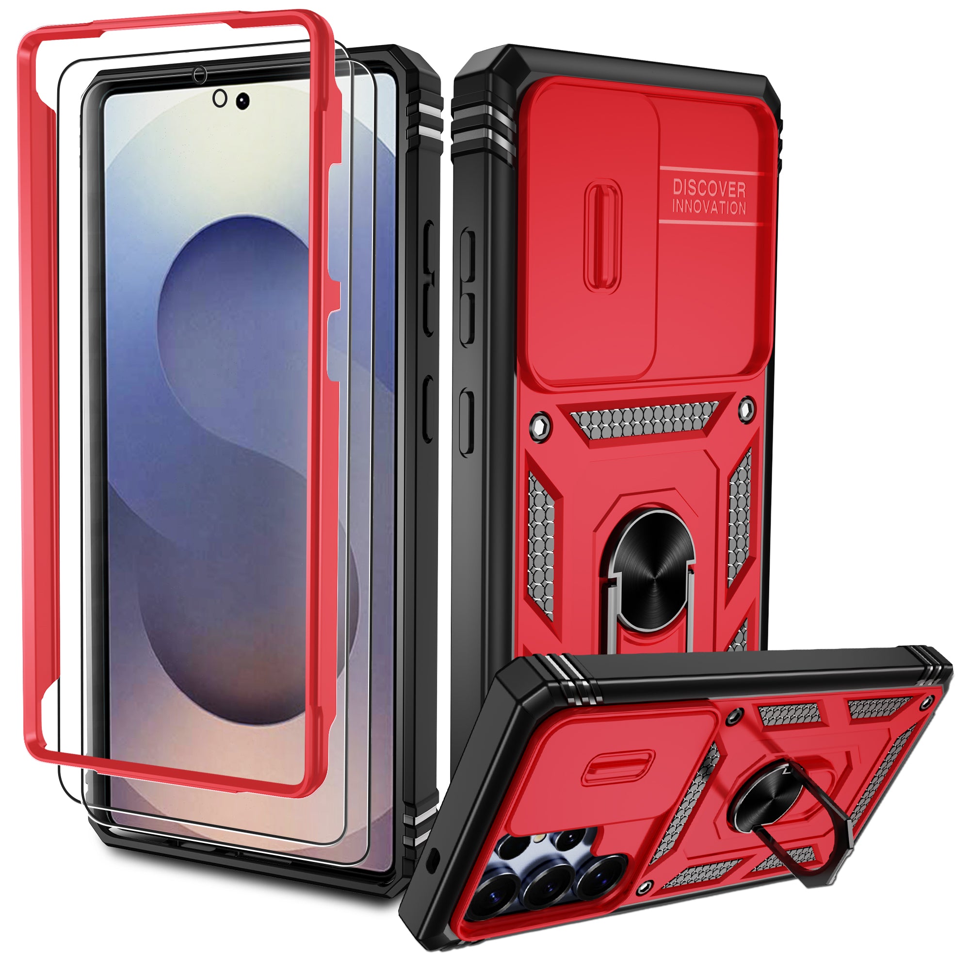 Pilaru Hülle für Samsung Galaxy S25 Ultra 5G,Kameraschutz Handyhülle mit 2 Stück Schutzfolie,Militär Stoßfest Schutzhülle Outdoor Kratzfest Handy Hüllen für Samsung S 25 Ultra