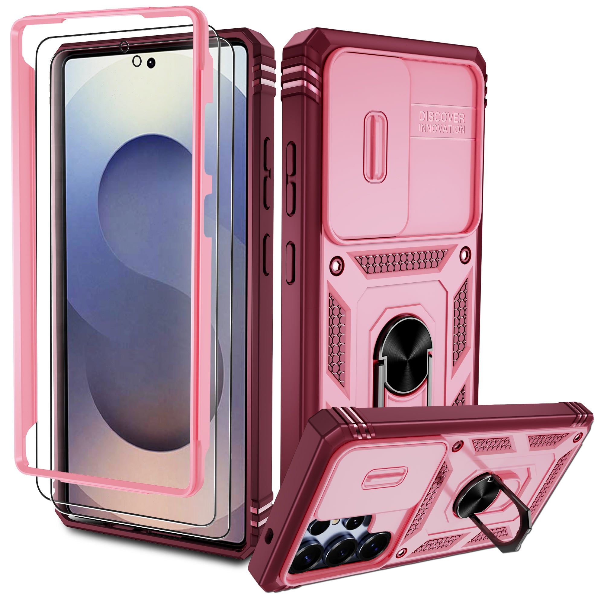 Pilaru Hülle für Samsung Galaxy S25 Ultra 5G,Kameraschutz Handyhülle mit 2 Stück Schutzfolie,Militär Stoßfest Schutzhülle Outdoor Kratzfest Handy Hüllen für Samsung S 25 Ultra