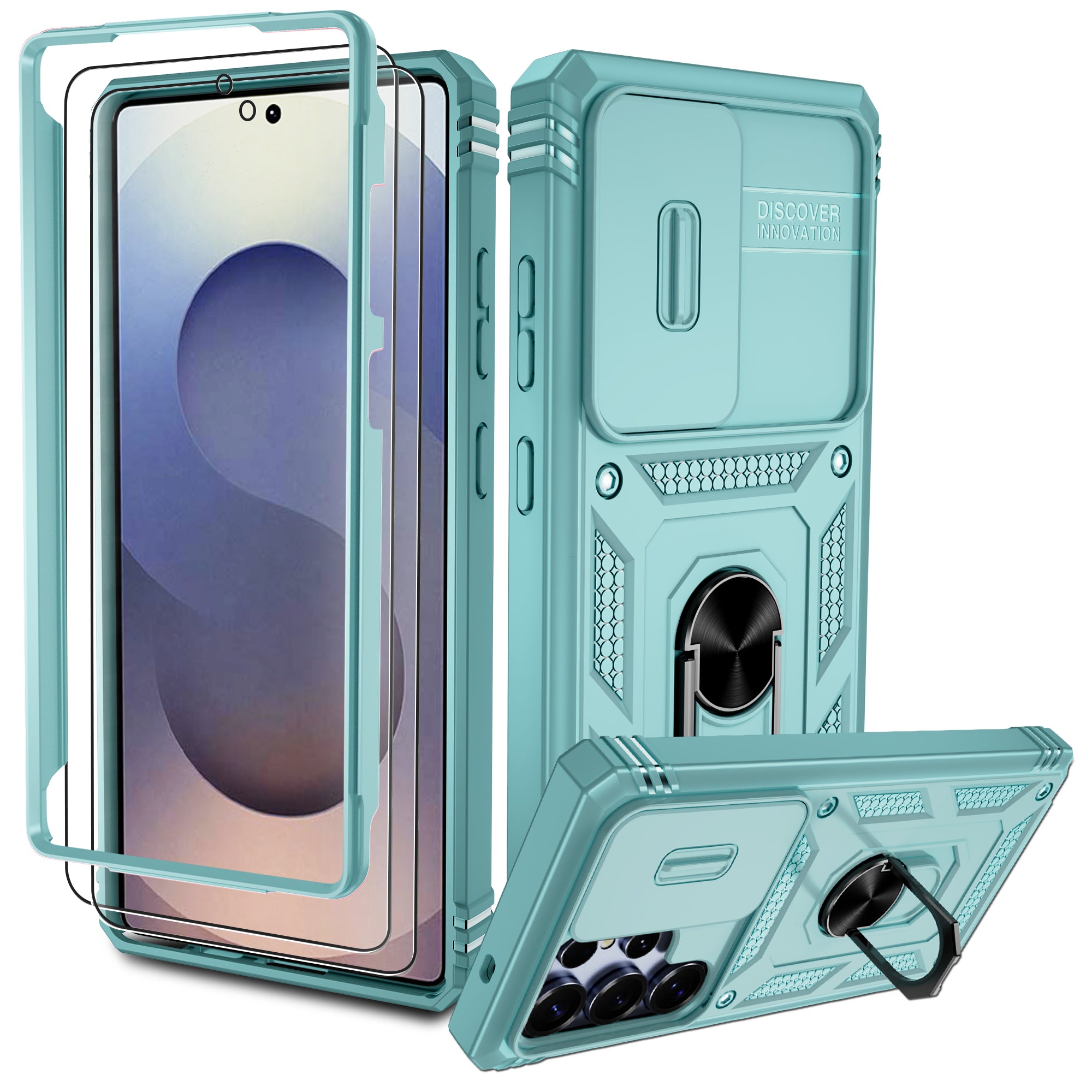 Pilaru Hülle für Samsung Galaxy S25 Ultra 5G,Kameraschutz Handyhülle mit 2 Stück Schutzfolie,Militär Stoßfest Schutzhülle Outdoor Kratzfest Handy Hüllen für Samsung S 25 Ultra