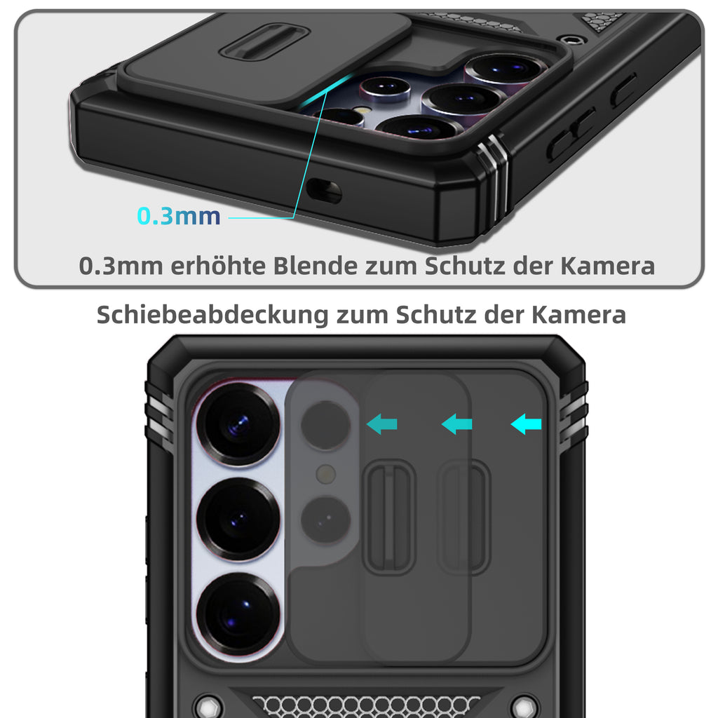 Pilaru Hülle für Samsung Galaxy S25 Ultra 5G,Kameraschutz Handyhülle mit 2 Stück Schutzfolie,Militär Stoßfest Schutzhülle Outdoor Kratzfest Handy Hüllen für Samsung S 25 Ultra