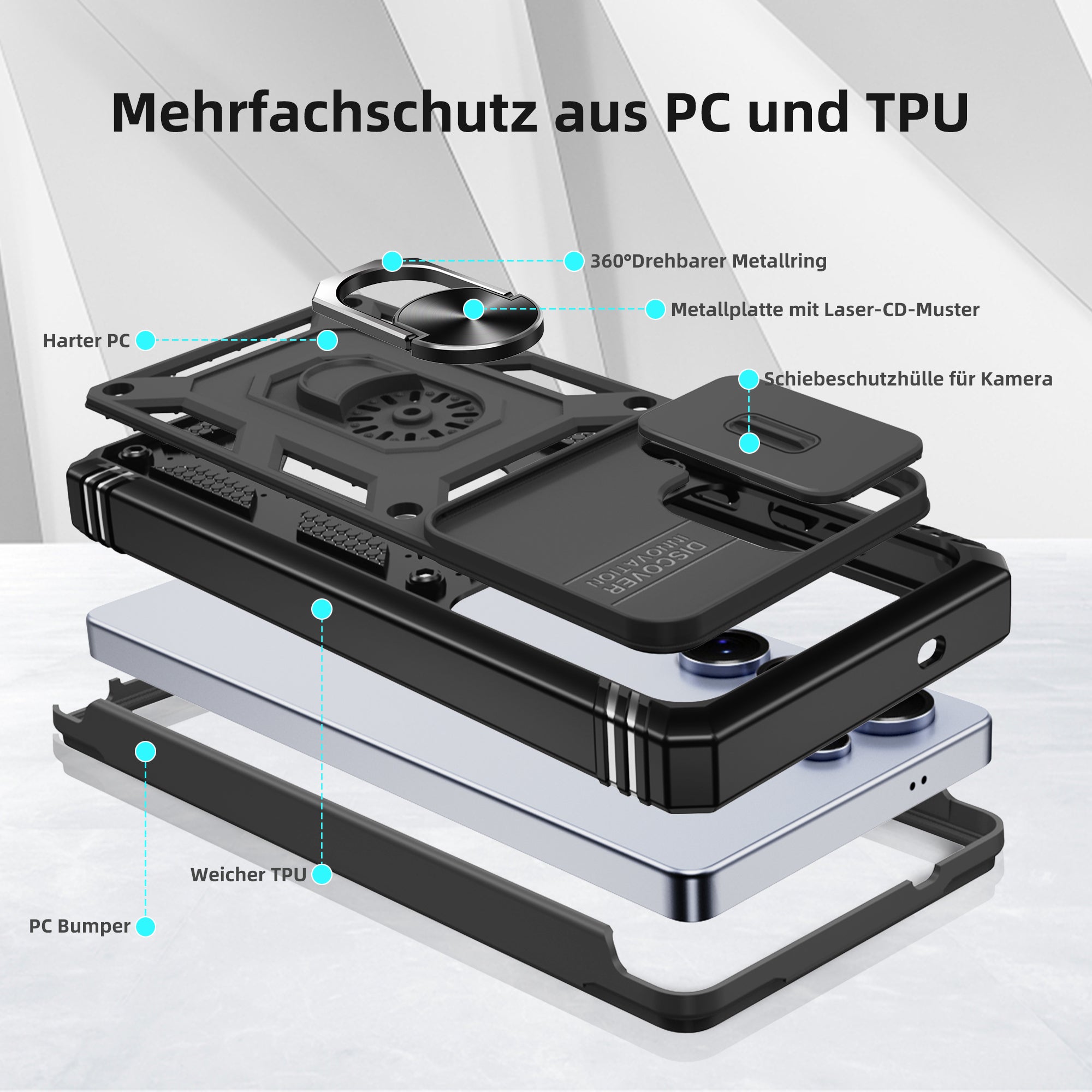 Pilaru Hülle für Samsung Galaxy S25 Ultra 5G,Kameraschutz Handyhülle mit 2 Stück Schutzfolie,Militär Stoßfest Schutzhülle Outdoor Kratzfest Handy Hüllen für Samsung S 25 Ultra